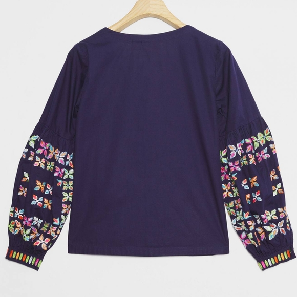 Anthropologie Maeve Sonja Embroidered Blouse - Picture 2 of 4